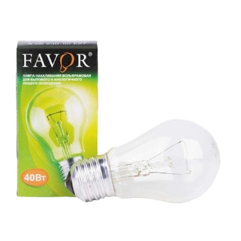 Лампа накаливания Favor Б 230-40 40Вт E27 230В инд. ал. (100) 8101203