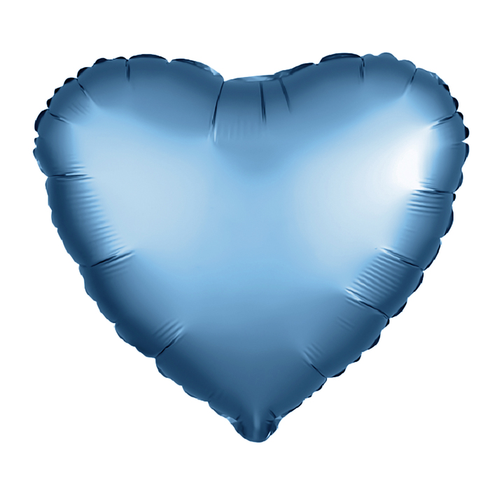 Шар фольгированный 5" «Сердце» с клапаном, матовый, цвет синий