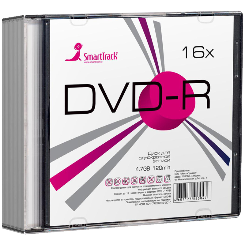  DVD-R 4.7Gb Smart Track 16x Slim Sl-5