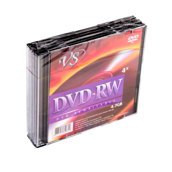 Диск DVD-RW VS 4,7 Гб 4х slim