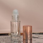 Флакон стеклянный для парфюма, со стеклянным роликом, 5 мл, цвет прозрачный/розовое золото