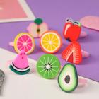 Кольцо детское "Выбражулька" фруктовое ассорти, форма МИКС, цветное, безразмерное