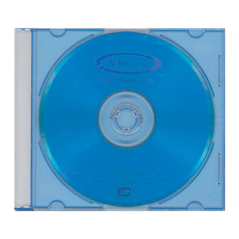 DVD+RW () VERBATIM, 4,7 Gb, 4x, Color Slim Case