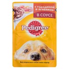Влажный корм Pedigree для собак, говядина/ягненок в соусе, пауч, 85 г