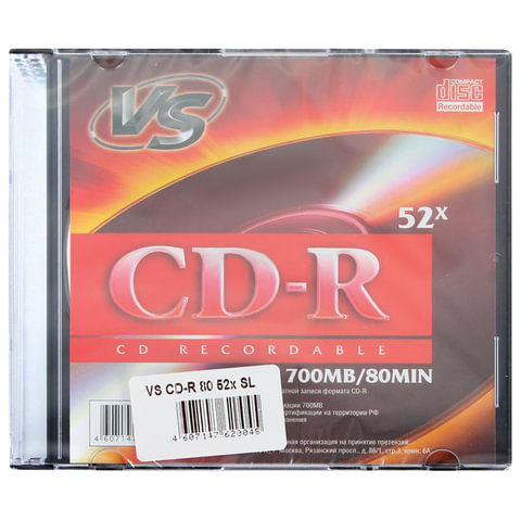  CD-R VS, 700 Mb, 52x, Slim Case (1 ), VSCDRSL01