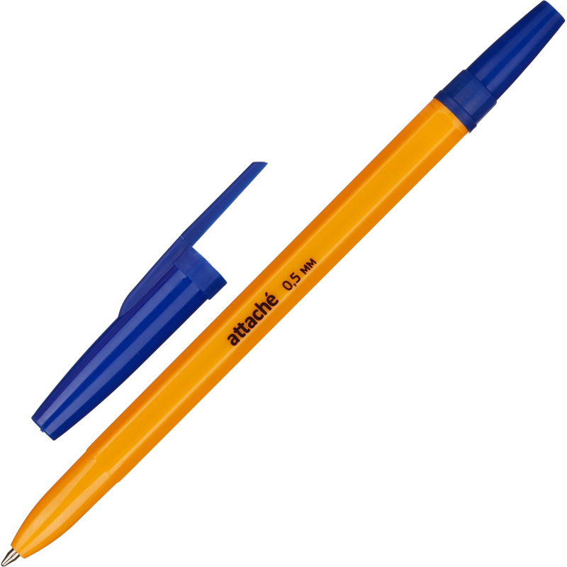 Ручка шариковая неавтоматическая Attache Economy оранж.корп. синий стерж
