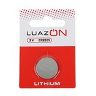 Батарейка литиевая LuazON, CR2025, 3V, блистер, 1 шт