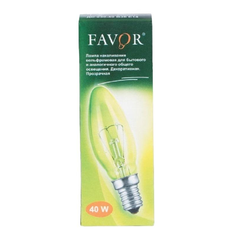 Лампа накаливания Favor ДС 230-40Вт E14 (100) 8109009