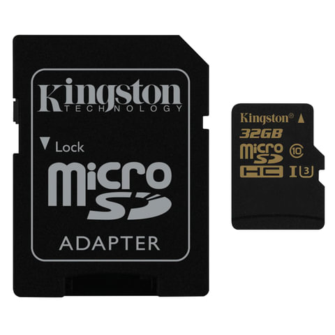   micro SDHC, 32 GB, KINGSTON Gold, UHS-I U3, 90 /. (class 10),  , SDCG/32GB