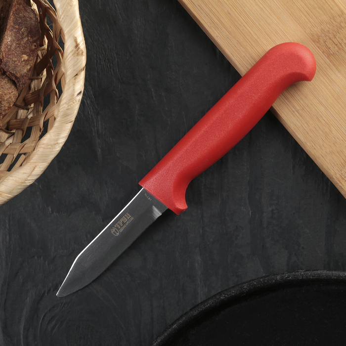 Нож кухонный «Элегант» для овощей, лезвие 7,5 см, с красной ручкой