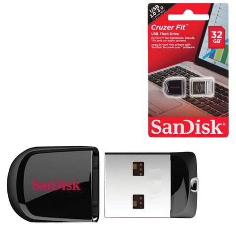 - 32 GB, SANDISK Cruzer Fit, USB 2.0, , SDCZ33-032G-B35