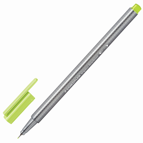Ручка капиллярная (линер) STAEDTLER "Triplus Fineliner", ЛАЙМОВАЯ, трехгранная, линия письма 0,3 мм, 334-53