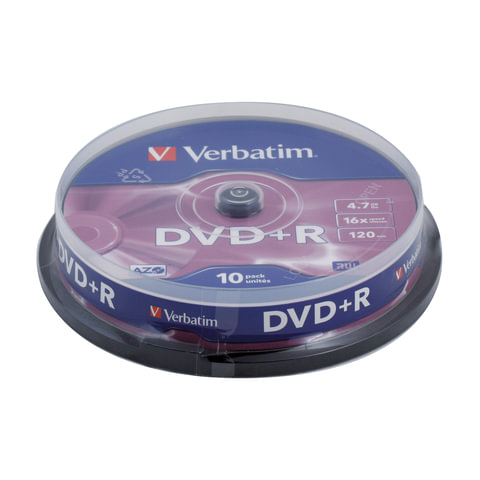  DVD+R () VERBATIM 4,7 Gb 16x,  10 ., Cake Box, 43498