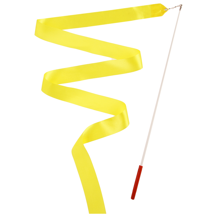 Лента гимнастическая с палочкой, 6 м, цвет желтый