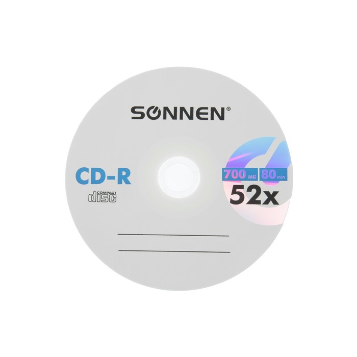 Диск CD-R SONNEN, 52x, 700 Мб, конверт, 1 шт