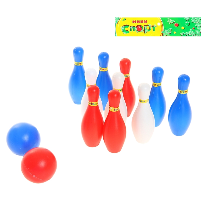 Набор игровой «Боулинг», в наборе: 10 кеглей (высота 10,5 см), 2 мяча