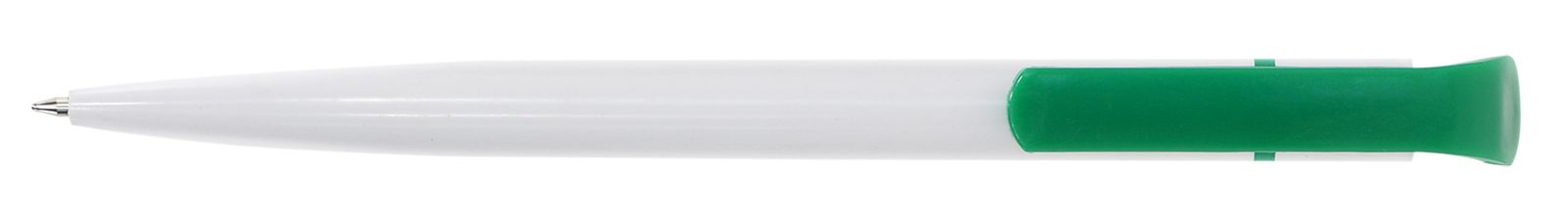 Ручка для логотипа шариковая автоматическая INFORMAT НИКА 0,7 мм, синяя, бело-зеленый корпус