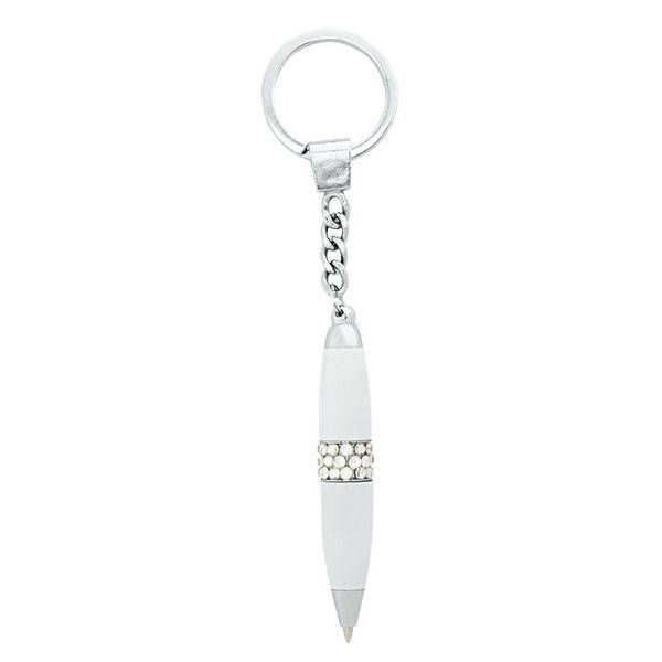 Брелок-ручка GLAM со стразами белый  в пластиковом футляре