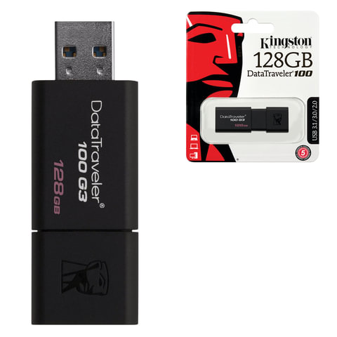 - 128 GB, KINGSTON DataTraveler 100 G3, USB 3.0, , DT100G3/128GB