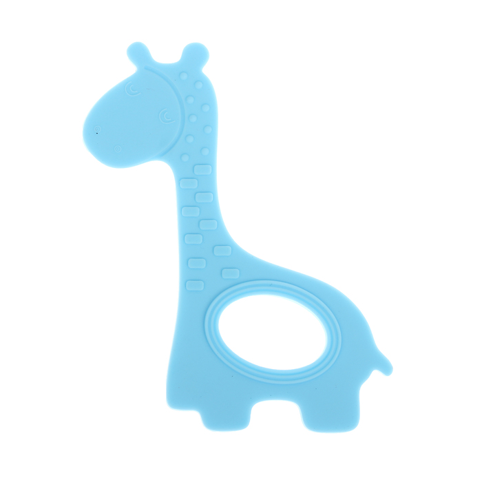 Прорезыватель силиконовый «Жирафик», цвет голубой