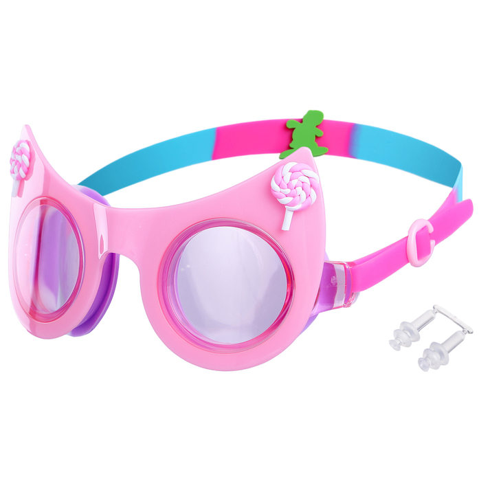 Очки для плавания «Кошечка», детские, цвет розовый
