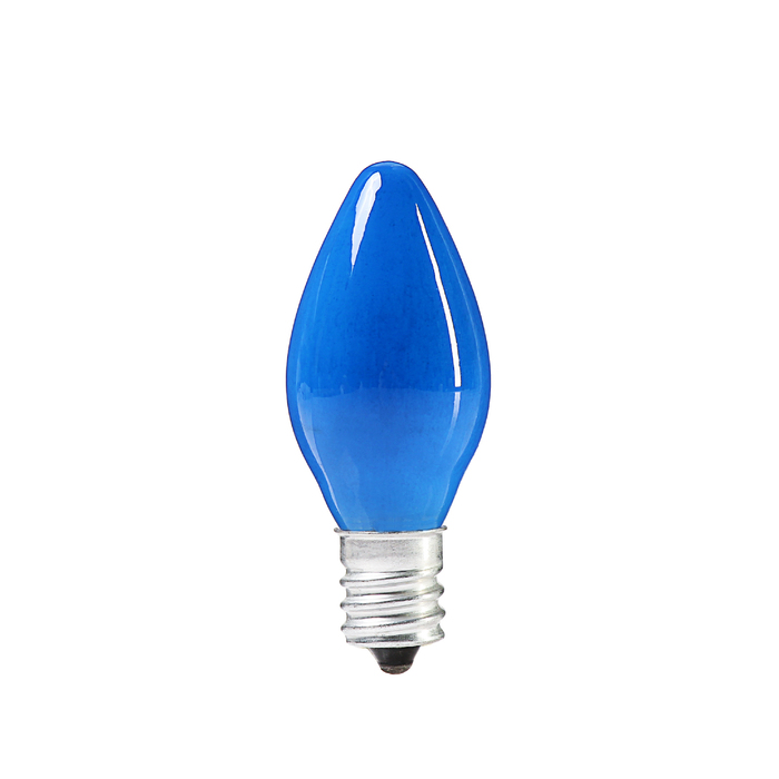 Лампочка накаливания E12, 10W, для ночников и гирлянд, матовая синяя, 220 В