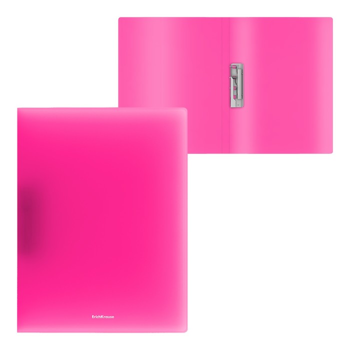 Папка с боковым зажимом А4, ErichKrause Neon, розовая