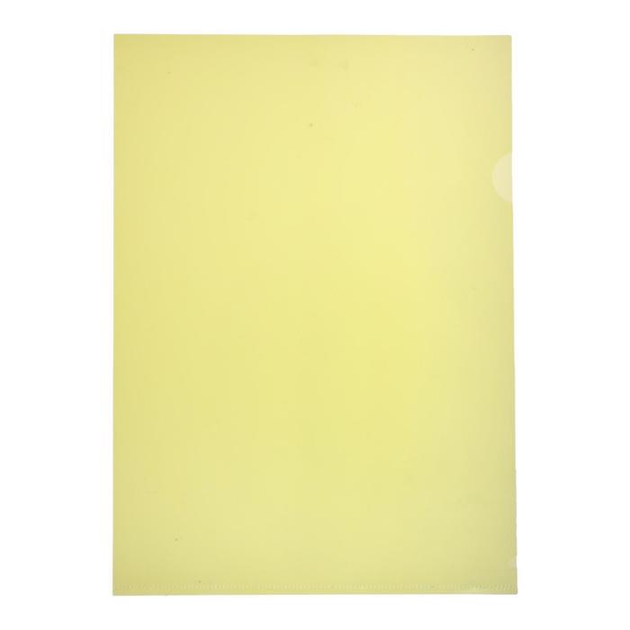 Папка-уголок A4, 150мкм прозрачная, желтая