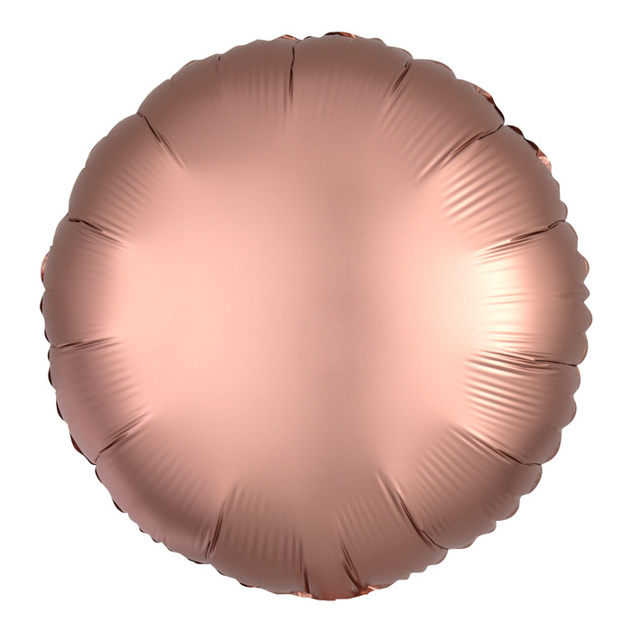 Шар фольгированный 5" «Круг» с клапаном, матовый, цвет розовое золото