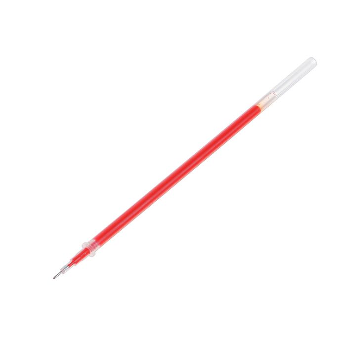 Стержень гелевый красный, 0.5 мм ,внутренний d-2.4 мм, L-128 мм игольчатый пишущий узел пластик/металл