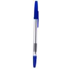 Ручка шариковая 0,7 мм, стержень синий, корпус прозрачный с синим колпачком
