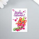 Бирка картон "Желая счастья" 4х6 см