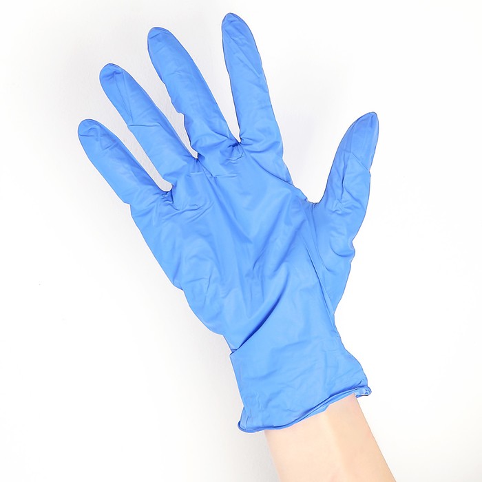 Перчатки нитриловые неопудренные Paloma, размер L, 200 шт/уп, цвет синий, цена за 1 шт.