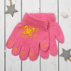 Перчатки для девочки Collorista "Бабочка", размер 14 (р-р произв. 12), цвет розовый/зелёный
