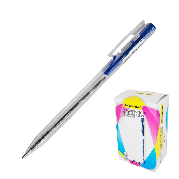 Ручка шариковая автомат Silwerhof CLICK (026201-02) узел 0.7мм, прозрачный, чернила синие