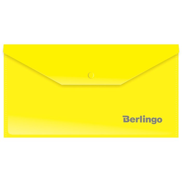 Папка-конверт на кнопке C6, 180 мкм, жёлтая