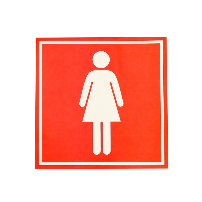 Наклейка указатель "Туалет женский" 18*18 см, цвет красный