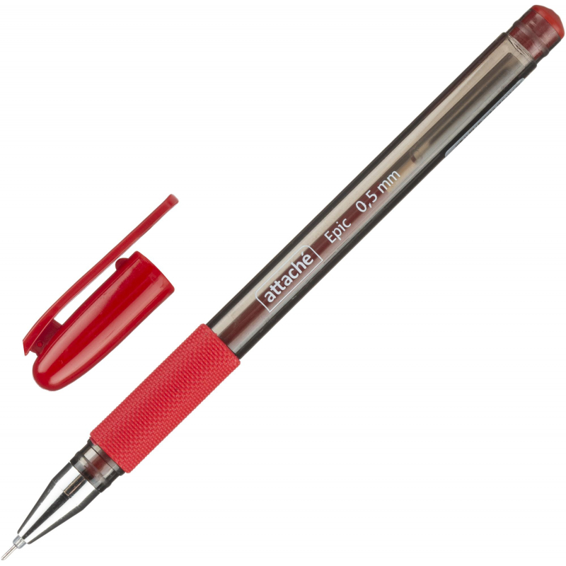 Ручка гелевая неавтоматическая Attache Epic,цвет чернил-красный