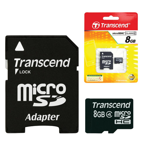   micro SDHC, 8 GB, TRANSCEND, 4 /. (class 4),  , TS8GUSDHC4