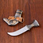 Сувенирный нож, ножны с оковками узорными, рукоять с поясом 15 см (8,5 см лезвие )