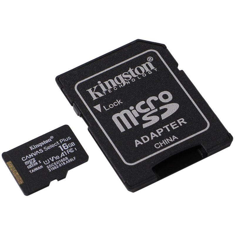   Kingston MicroSDHC 16GB UHS-I U1 Canvas Select Plus, Class 10   100/