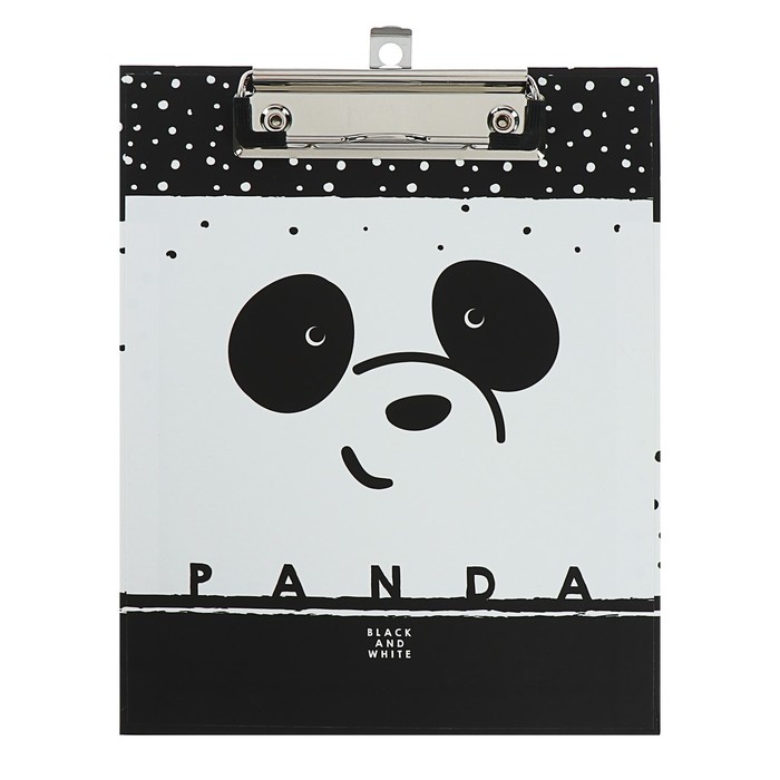 Папка-планшет А5 с металлическим зажимом Panda, ламинированный картон, матовая ламинация