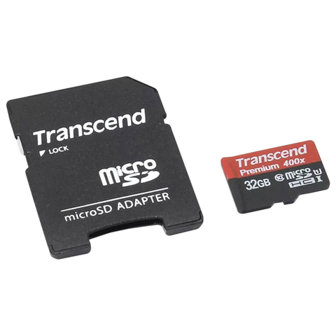   micro SDHC, 32 GB, TRANSCEND Premium 400x, UHS-I U1, 60 /. (class 10), TS32GUSDU1