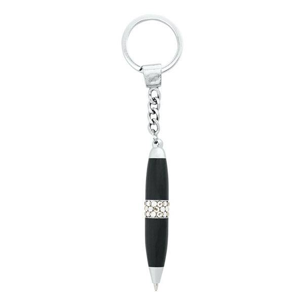 Брелок-ручка GLAM со стразами черный в пластиковом футляре