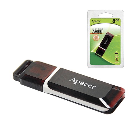 - 8 GB, APACER Handy Steno AH321, USB 2.0, -, AP8GAH321R-1