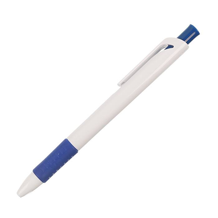 Ручка для логотипа автоматическая ВАНДА 0,7 мм бело-синий корпус резиновый грип