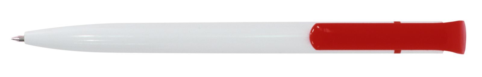 Ручка для логотипа шариковая автоматическая INFORMAT НИКА 0,7 мм, синяя, бело-красный корпус