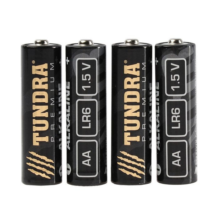 Батарейка алкалиновая TUNDRA, AA, LR6 спайка, 4 шт