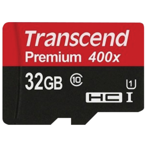   micro SDHC, 32 GB, TRANSCEND Premium 400x, UHS-I U1, 60 /. (class 10), TS32GUSDCU1