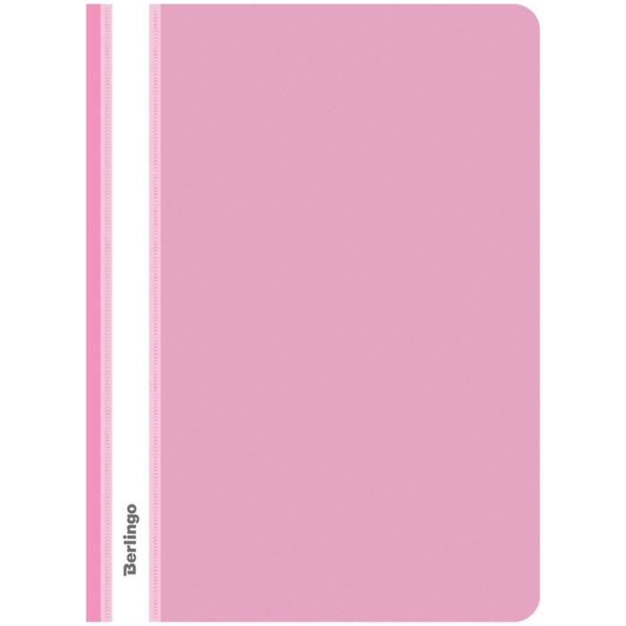 Папка-скоросшиватель пластиковая А4 Berlingo, 180 мкм, розовая, с прозрачным верхом, до 100 листов